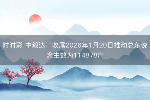 时时彩 中毅达：收尾2026年1月20日推动总东说念主数为114878户