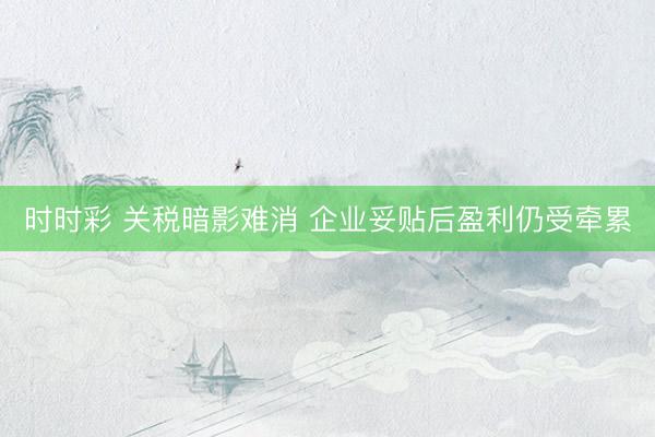 时时彩 关税暗影难消 企业妥贴后盈利仍受牵累