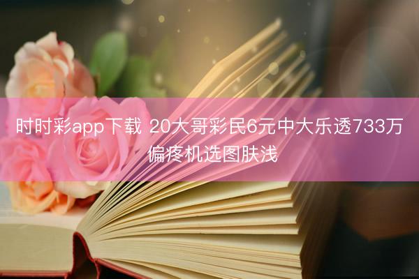 时时彩app下载 20大哥彩民6元中大乐透733万 偏疼机选图肤浅