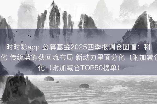 时时彩app 公募基金2025四季报调仓图谱：科技制造干线强化 传统蓝筹获回流布局 新动力里面分化（附加减仓TOP50榜单）