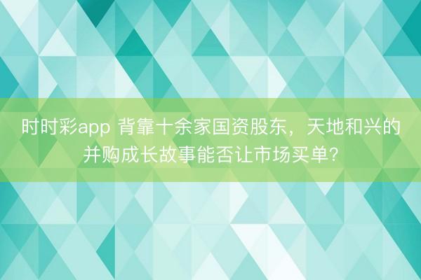 时时彩app 背靠十余家国资股东，天地和兴的并购成长故事能否让市场买单？