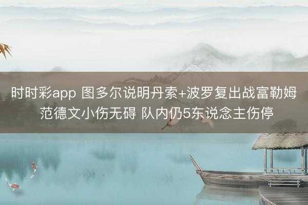 时时彩app 图多尔说明丹索+波罗复出战富勒姆 范德文小伤无碍 队内仍5东说念主伤停