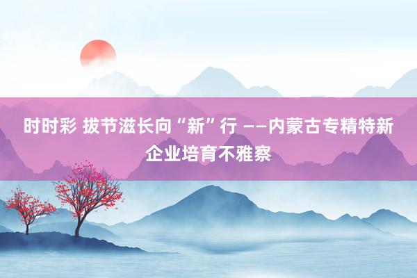 时时彩 拔节滋长向“新”行 ——内蒙古专精特新企业培育不雅察