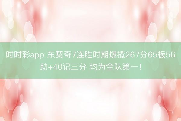 时时彩app 东契奇7连胜时期爆揽267分65板56助+40记三分 均为全队第一！