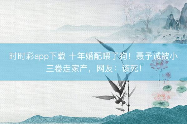 时时彩app下载 十年婚配喂了狗！聂予诚被小三卷走家产，网友：该死！