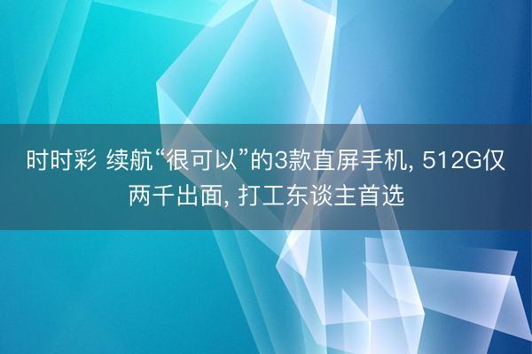 时时彩 续航“很可以”的3款直屏手机， 512G仅两千出面， 打工东谈主首选