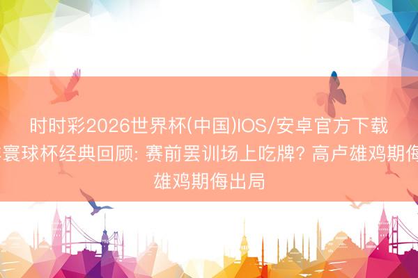 时时彩2026世界杯(中国)IOS/安卓官方下载 南非寰球杯经典回顾: 赛前罢训场上吃牌? 高卢雄鸡期侮出局