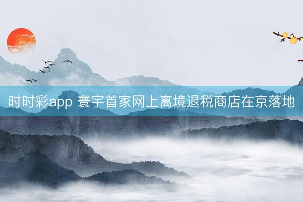时时彩app 寰宇首家网上离境退税商店在京落地