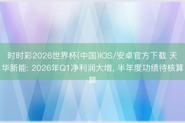时时彩2026世界杯(中国)IOS/安卓官方下载 天华新能: 2026年Q1净利润大增， 半年度功绩待核算